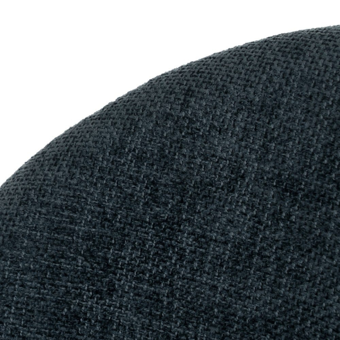Scaune bleumarin cu tapițerie textilă și picioare negre – set 4 bucăți, design curbat [6]