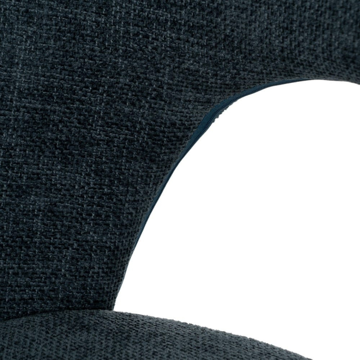 Scaune bleumarin cu tapițerie textilă și picioare negre – set 4 bucăți, design curbat [8]