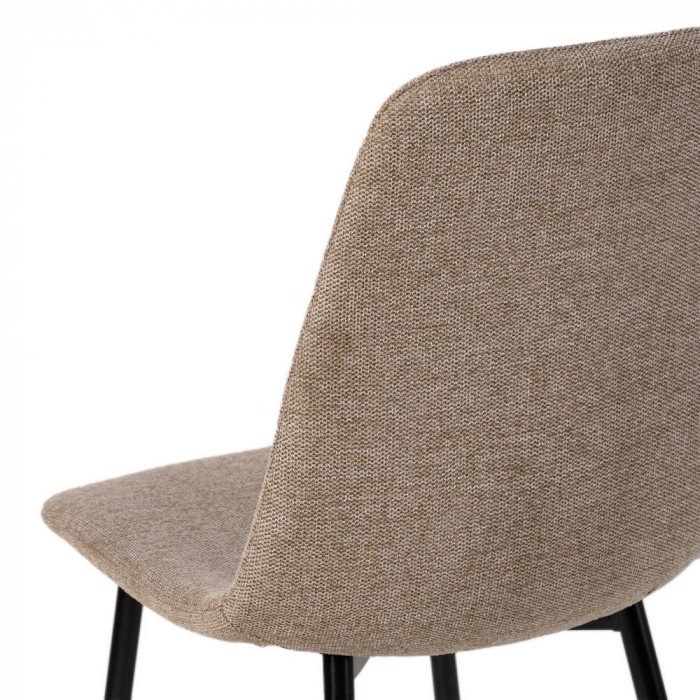 Scaune bej texturate, design scandinav ergonomic – set 4 bucăți, picioare negre [11]