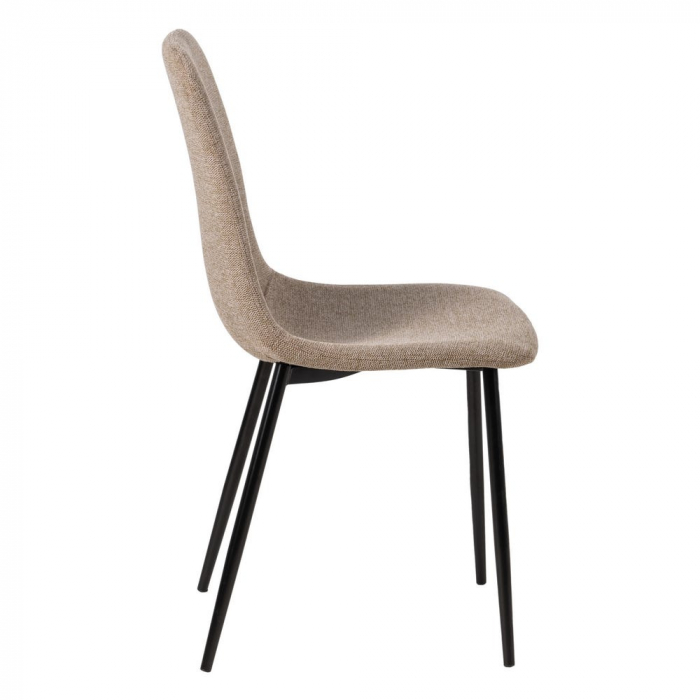 Scaune bej texturate, design scandinav ergonomic – set 4 bucăți, picioare negre [4]