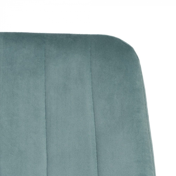 Scaune aquamarine din catifea cu spătar înalt și cusături verticale – set 4 bucăți [7]