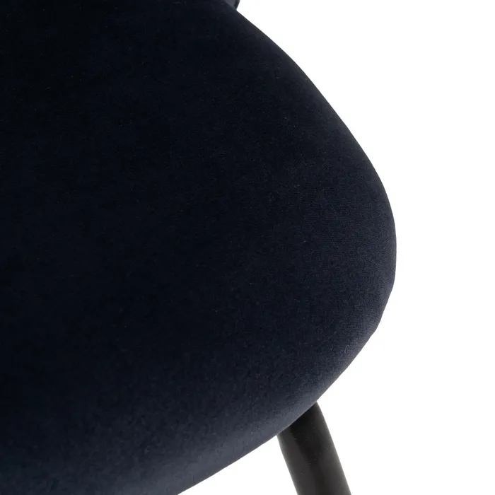 Set scaune dining bleumarin din catifea cu spătar decupat [10]