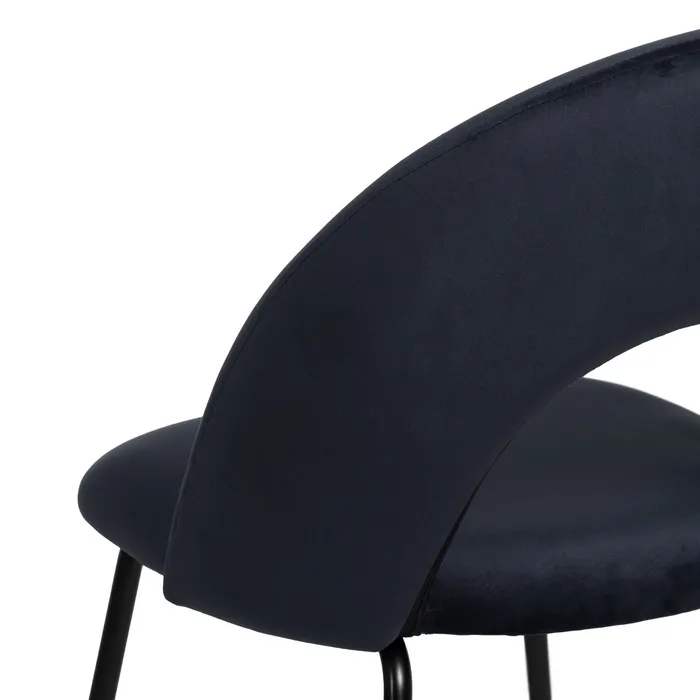Set scaune dining bleumarin din catifea cu spătar decupat [11]