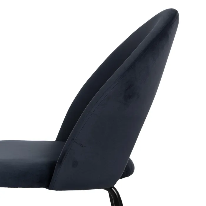 Set scaune dining bleumarin din catifea cu spătar decupat [9]