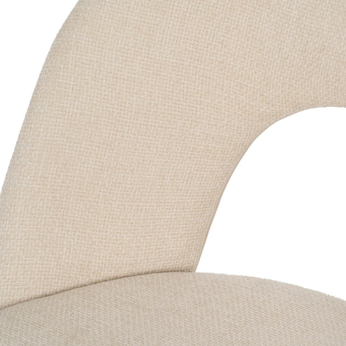 Scaune crem cu tapițerie textilă și picioare negre – set 4 bucăți, design curbat [8]