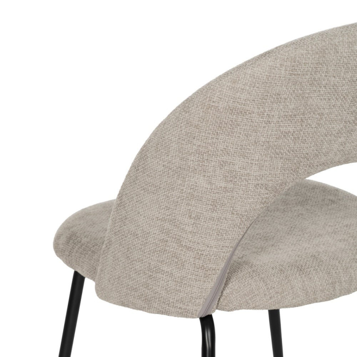 Scaune gri deschis cu tapițerie textilă și design curbat – set 4 bucăți [9]