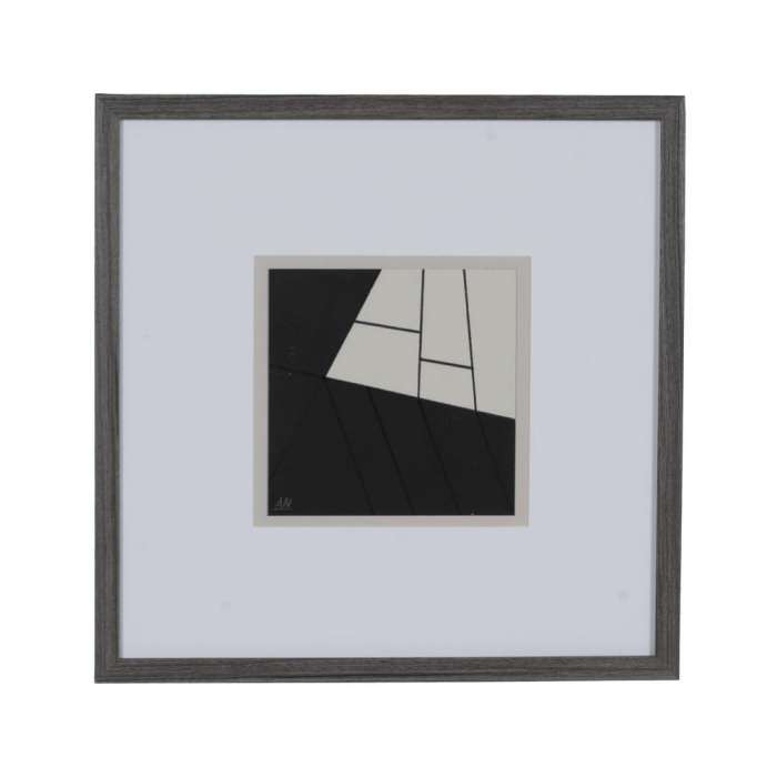 Set 4 tablouri japandi pictate manual, sticlă și lemn de pin 40x40 cm [3]