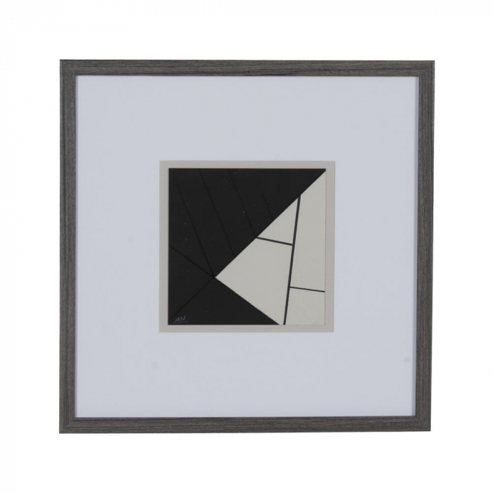 Set 4 tablouri japandi pictate manual, sticlă și lemn de pin 40x40 cm [2]
