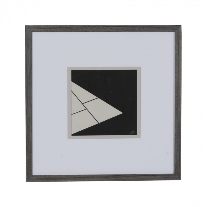 Set 4 tablouri japandi pictate manual, sticlă și lemn de pin 40x40 cm [5]