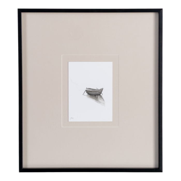 Set 4 tablouri cu bărci pictate manual cu ramă din lemn și sticlă [2]