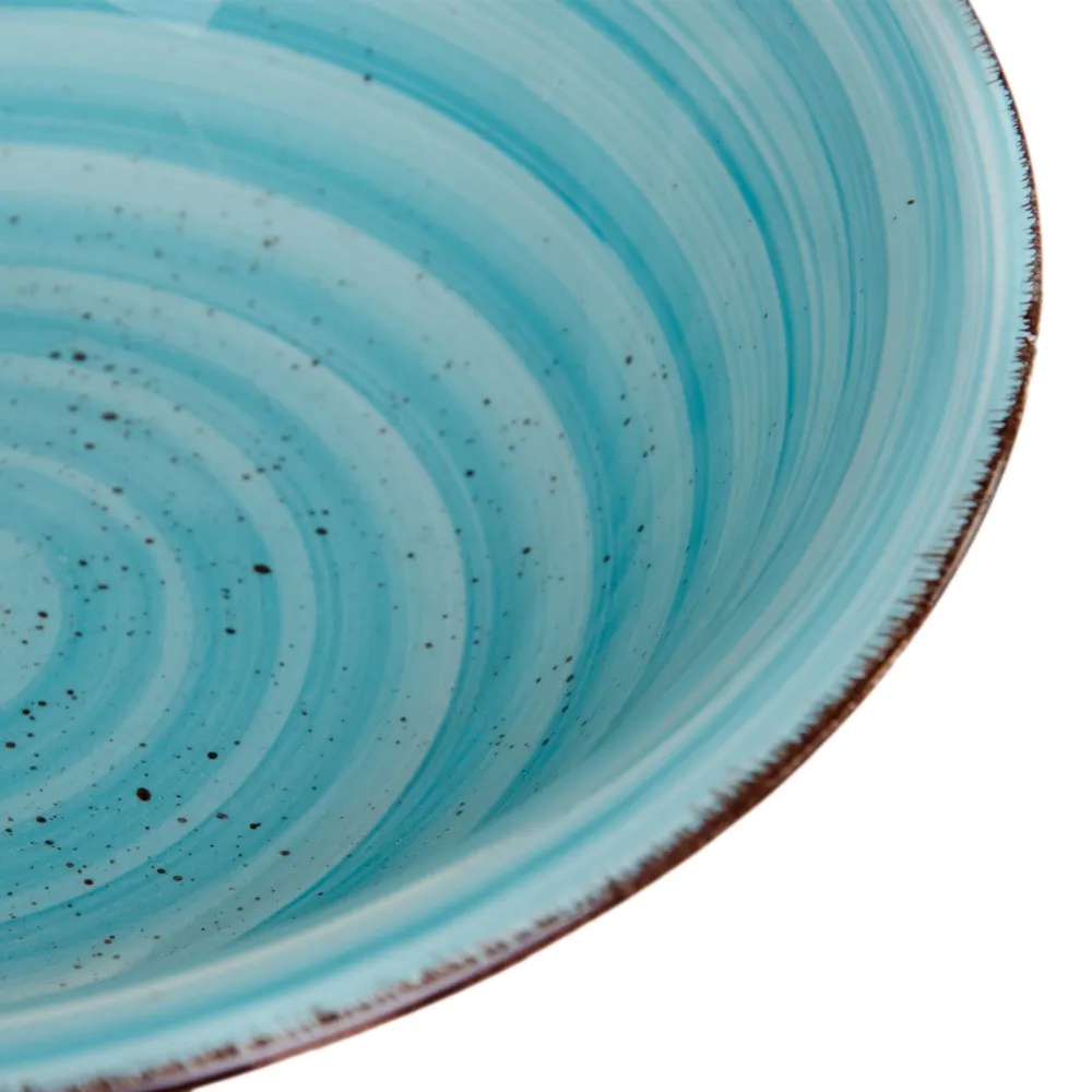 Farfurii adanci albastre | Set farfurii cu design spiralat [3]