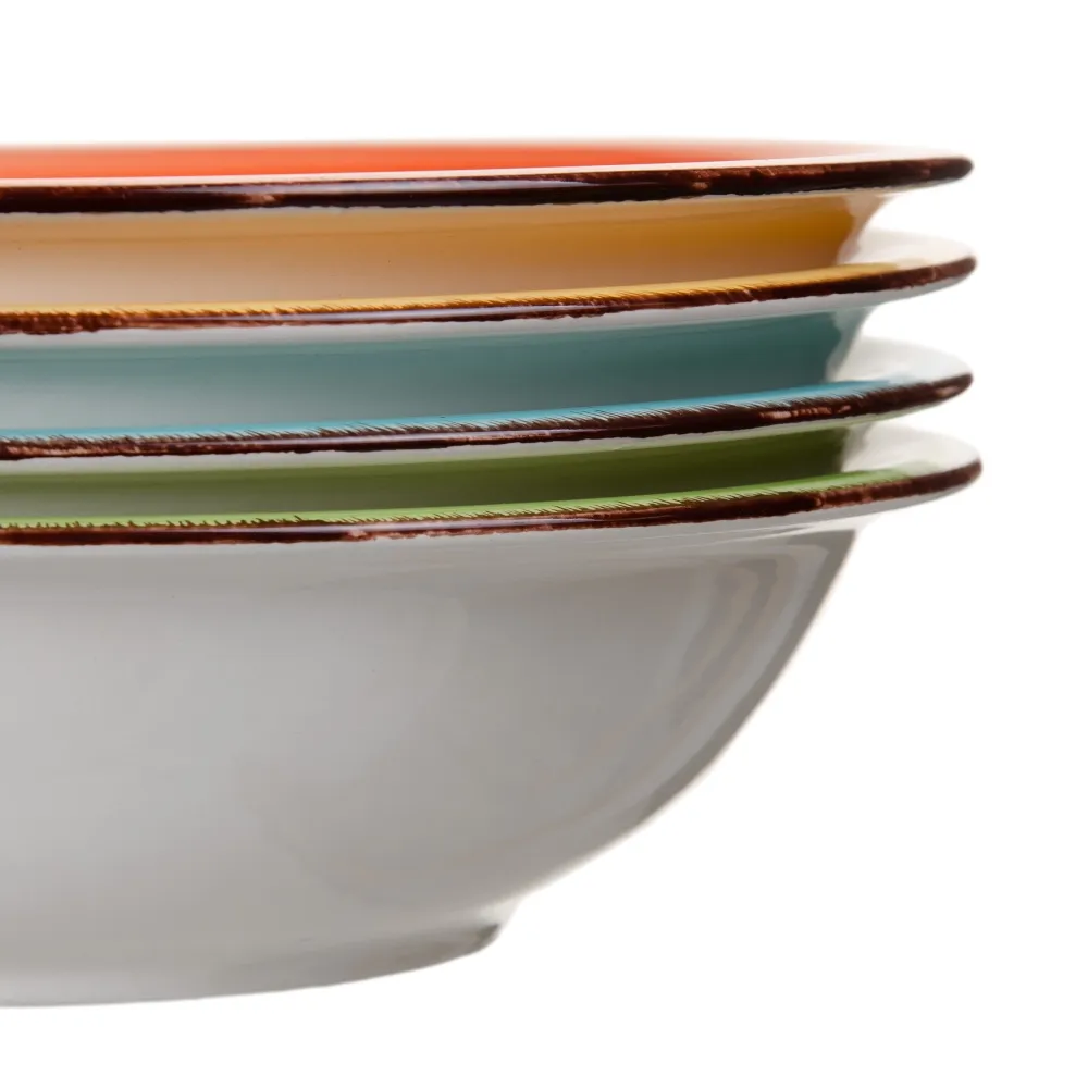 Farfurii adanci albastre | Set farfurii cu design spiralat [5]