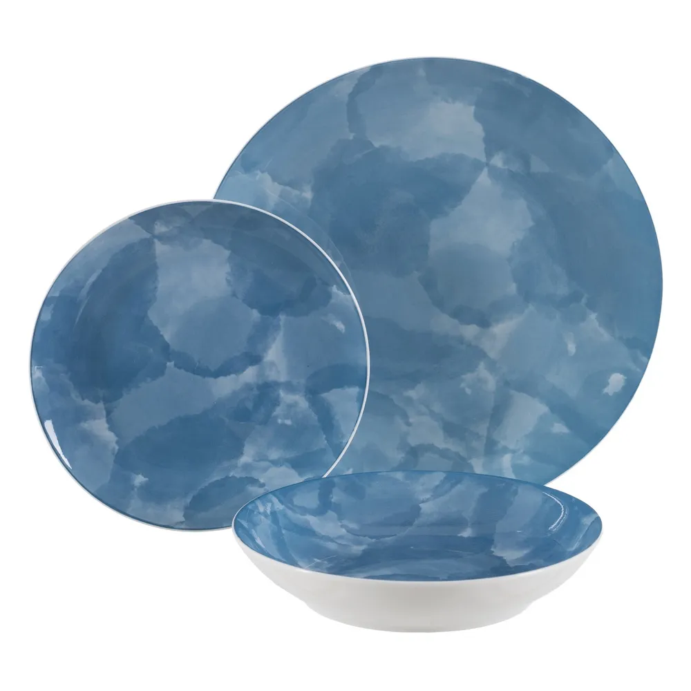 Set 6 Farfurii Adanci Albastre | Portelan Premium | Vesela Moderna [2]