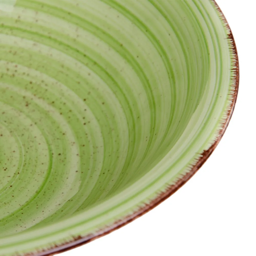 Farfurii adanci verzi | Set farfurii cu design spiralat [3]