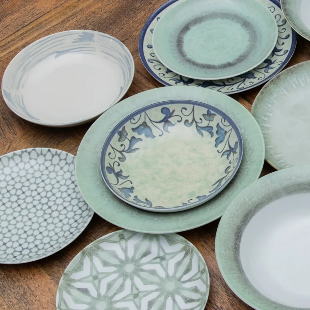 Farfurii adanci alb-albastre | Set 6 | Portelan elegant [6]