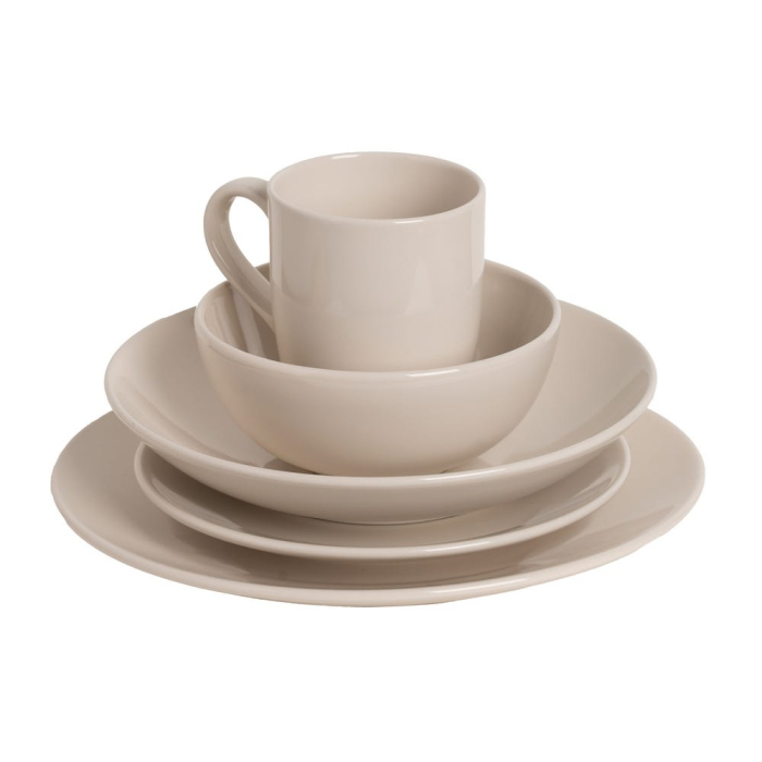 Set 6 farfurii de desert din stoneware crem cu finisaj lucios și margine joasă [2]