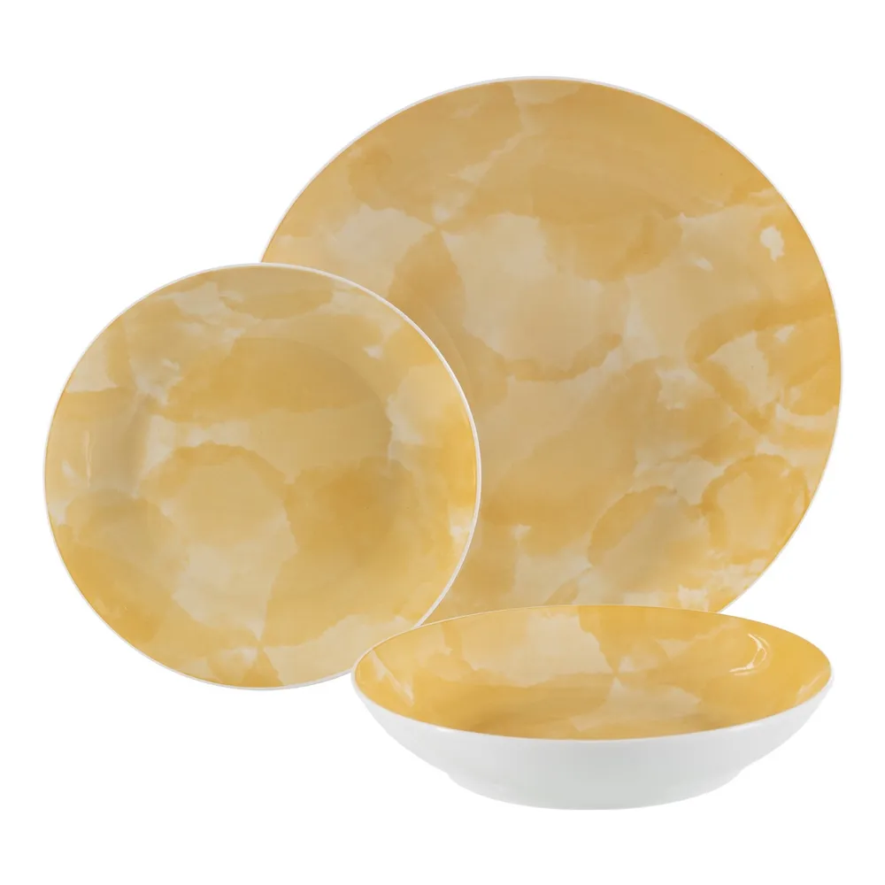Set 6 Farfurii Desert Galben Mustar | Portelan Fin | Vesela [2]