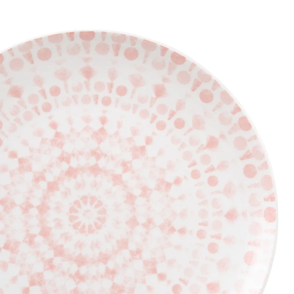 Set 6 Farfurii Intinse Pink-White, Portelan Roz - CreativDeco.ro [3]