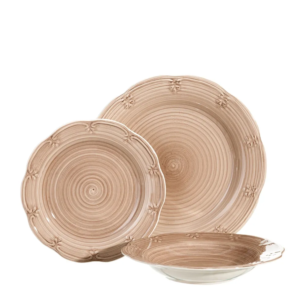 Set 6 Farfurii Spirala Ceramica Bej - CreativDeco.ro [5]