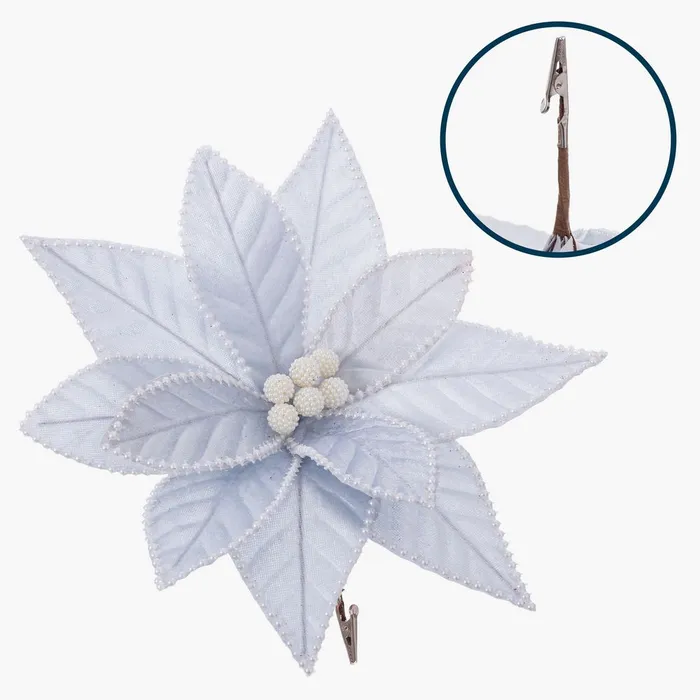 Flori Poinsettia Albe CreativDeco - Decoratiuni Craciun Rafinate [1]