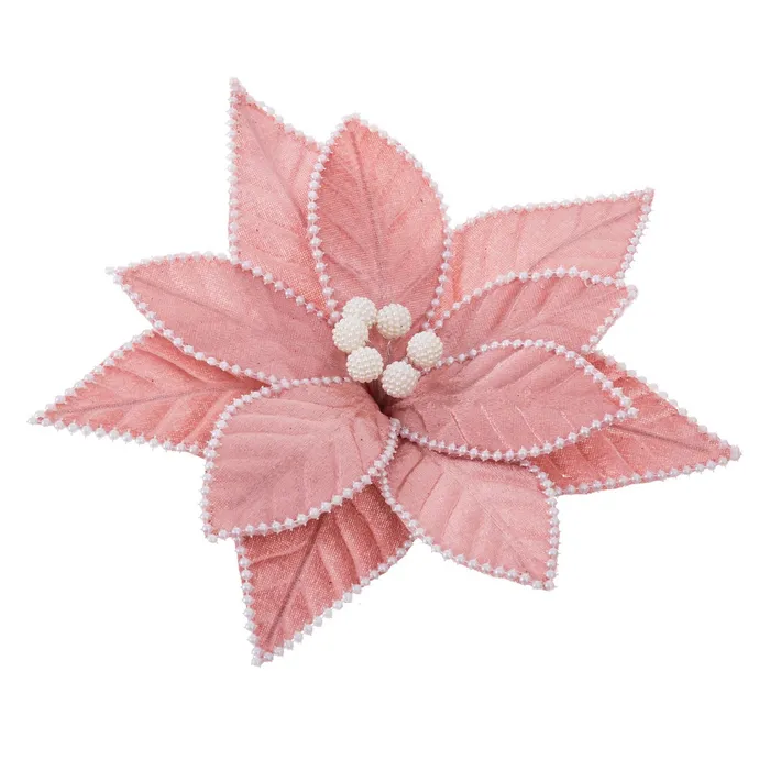 Flori Poinsettia Roz Pastel CreativDeco - Decor Modern Craciun [2]