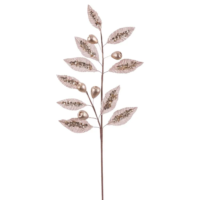 Set Frunze Decorative Champagne CreativDeco - Accesorii Rafinament pentru Decorul de Craciun [1]