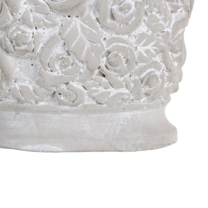 Set 6 ghivece decorative din ciment cu model floral, buză evazată [4]