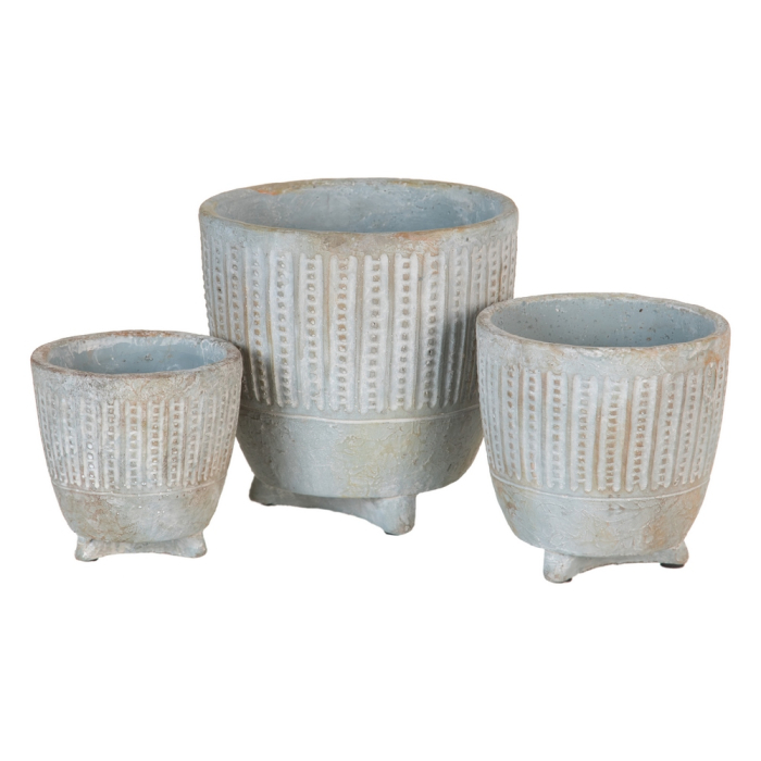 Set 6 ghivece decorative rotunde din ciment, formă cub [2]