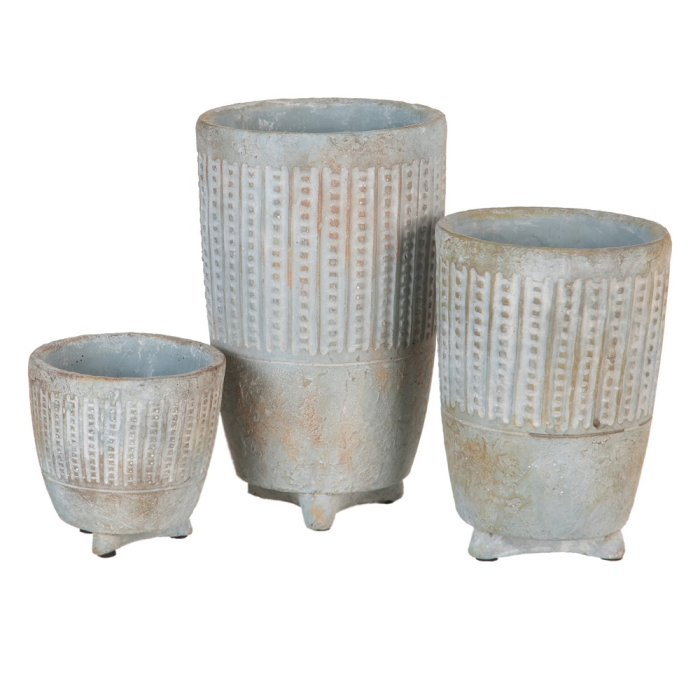 Set 6 ghivece decorative rotunde din ciment, formă cub [3]