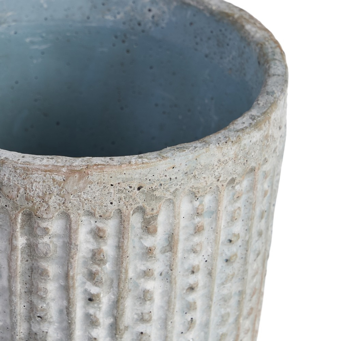 Set 6 ghivece decorative din ciment cu striații verticale [5]
