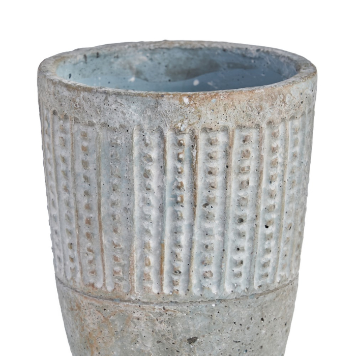 Set 6 ghivece decorative din ciment cu striații verticale [3]