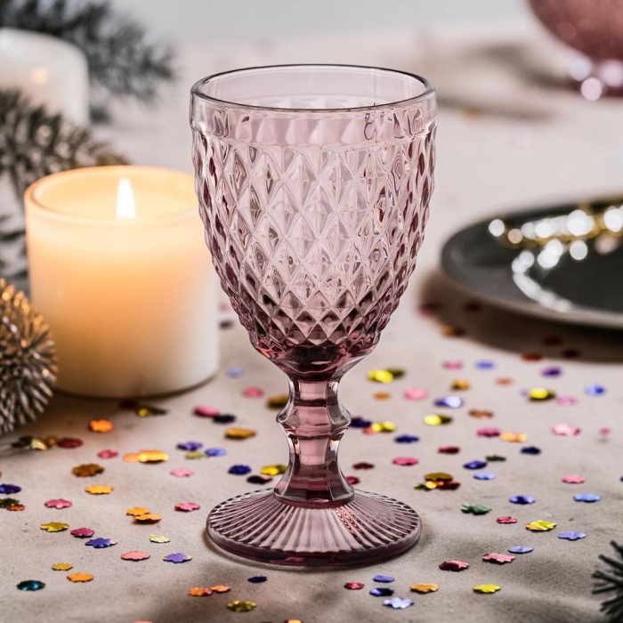 Set 6 Pahare Vin Pink, Cristal Roz - CreativDeco.ro [2]