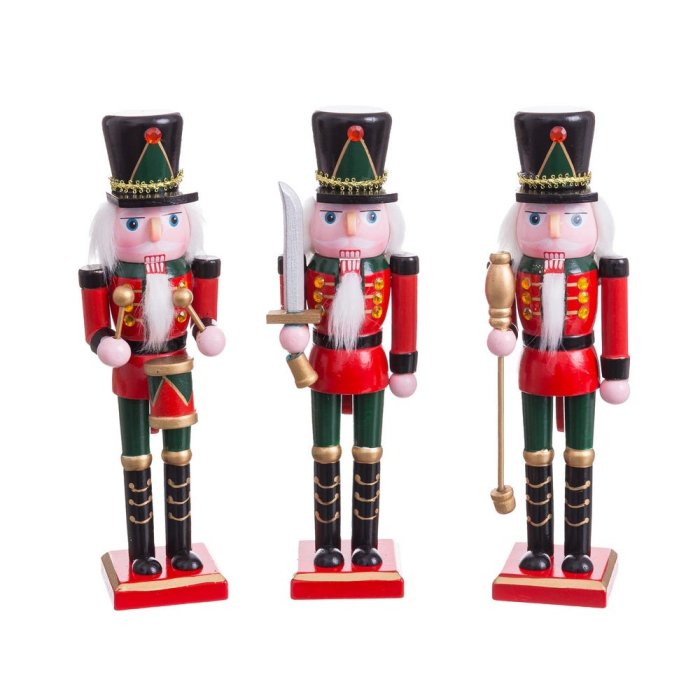 Set de 6 soldăței decorativi tip spărgător de nuci din lemn 23 cm [1]