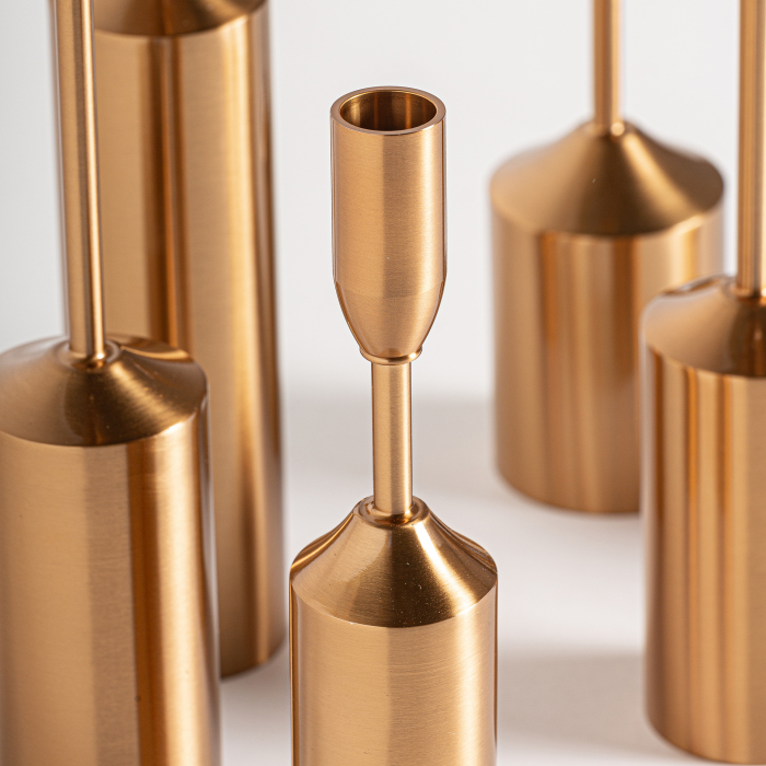 Suporturi Lumanare Art Deco Metal Auriu|Accesorii Decorative Elegante [2]