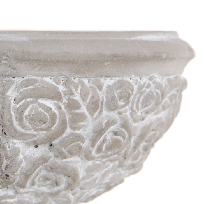 Set 6 vase decorative din ciment cu model floral, formă de cupă [3]