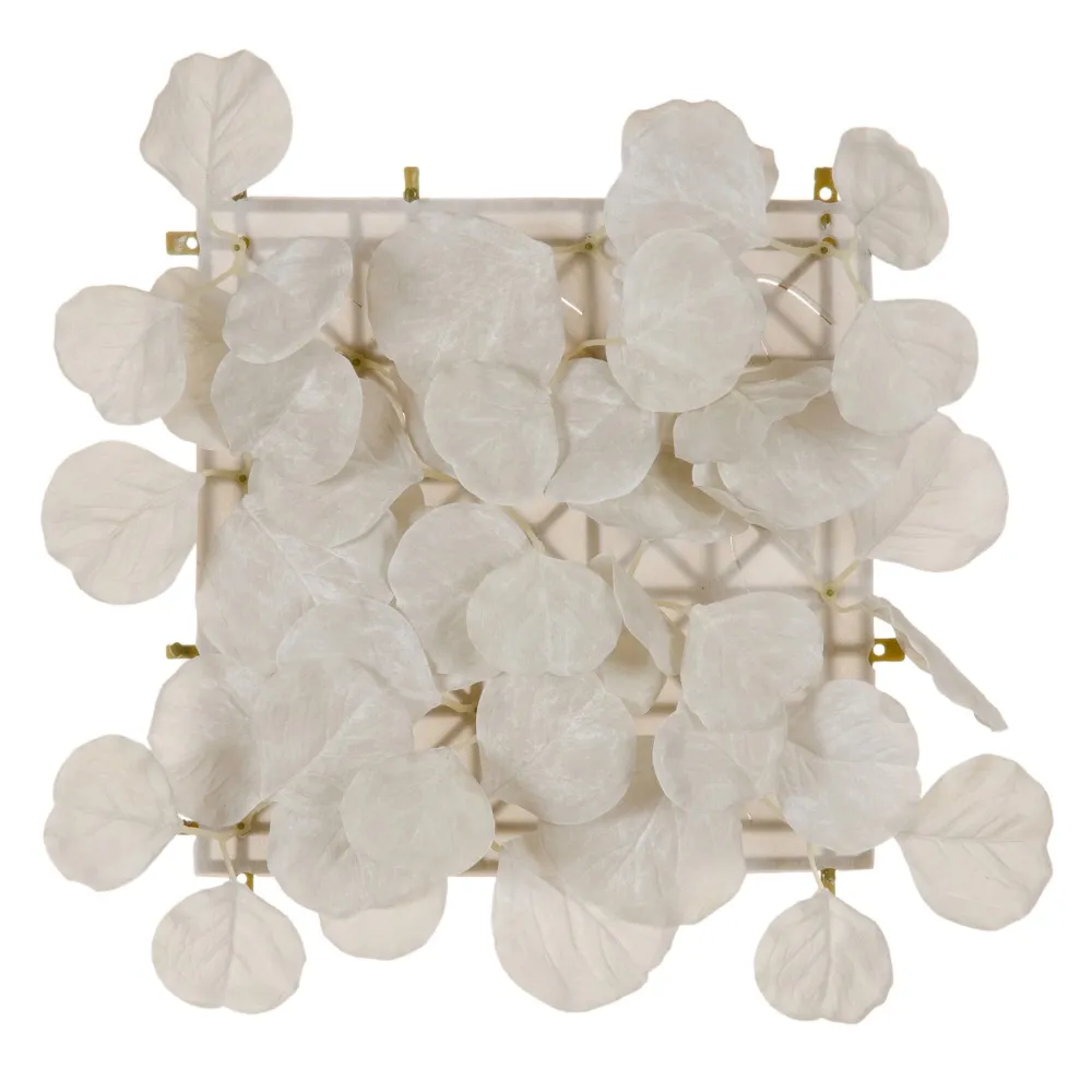 Panouri Frunze Rotunde Albe | Decor Modern Perete Verde Interior [1]