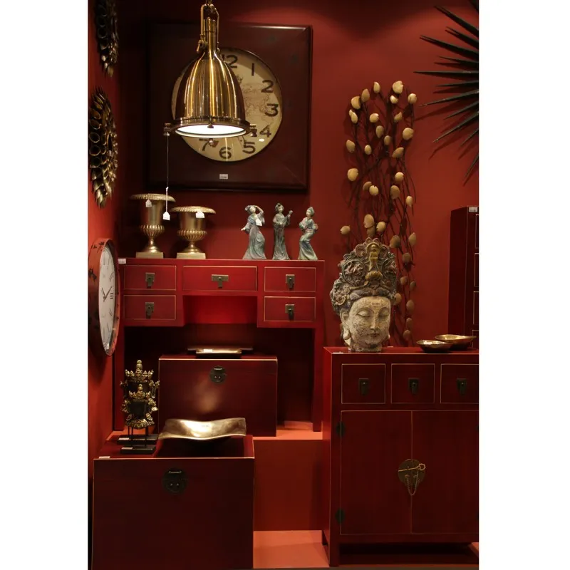Set cufere rosii vintage orientale pentru depozitare si decor [5]