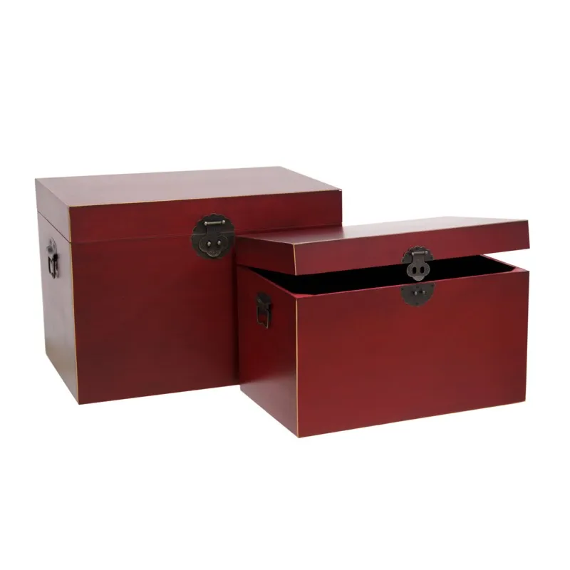 Set cufere rosii vintage orientale pentru depozitare si decor [2]