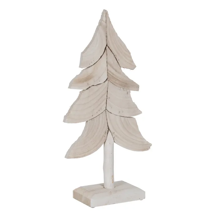 Set decor Craciun brazi lemn alb paulownia|Decoratiuni festive naturale [3]