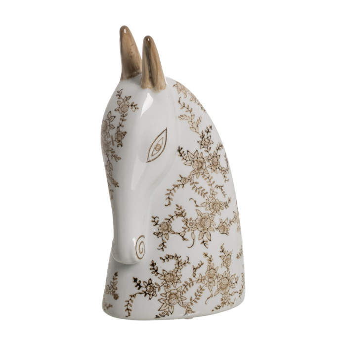 Set figurine portelan alb-maro cu design natural|Decoruri rustice si moderne cu figurine elegante [2]