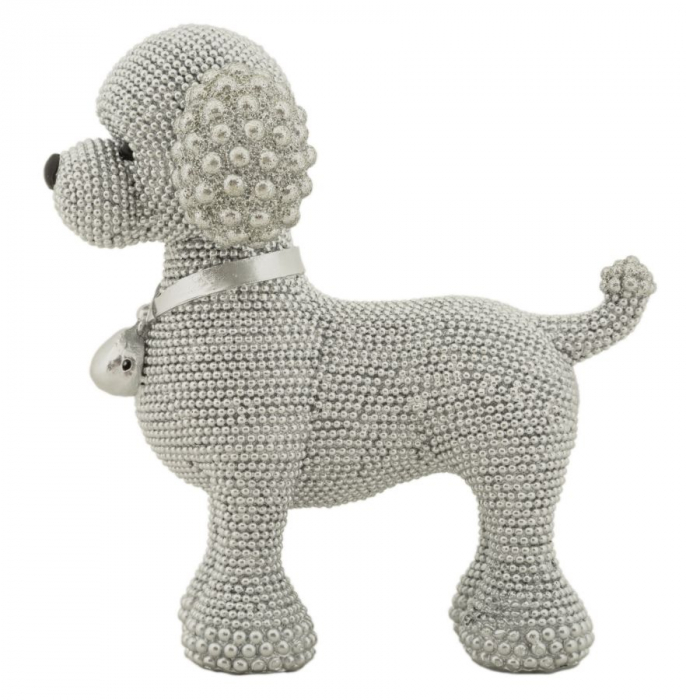 Figurine decorative cățel din rășină argintii – imagine principală – Barboncino Sparky [3]