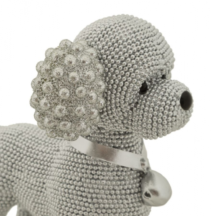 Figurine decorative cățel din rășină argintii – imagine principală – Barboncino Sparky [4]