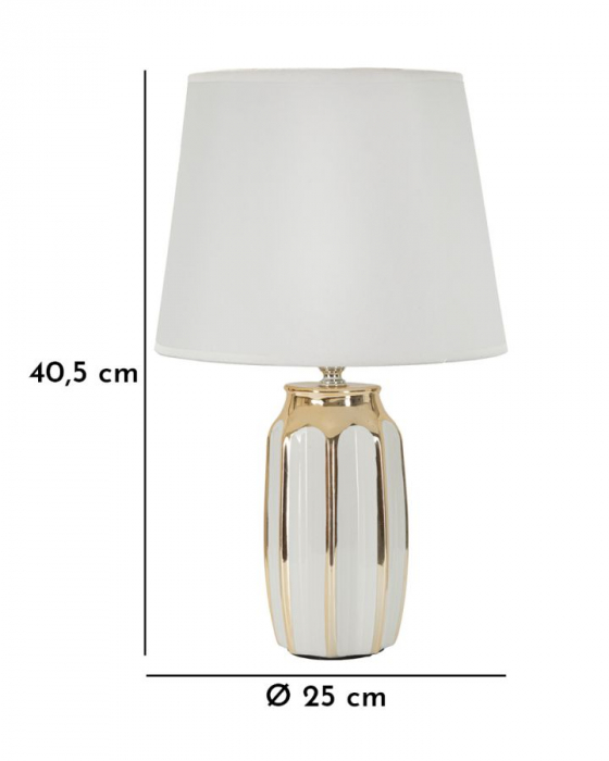 Lămpi de masă din ceramică albă cu accente aurii – imagine principală – Cassy [6]