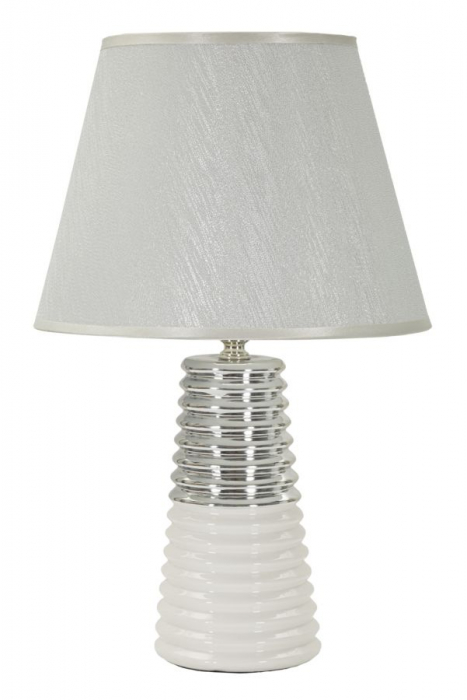 Lămpi de masă elegante din ceramică albă și argintie – imagine principală [1]