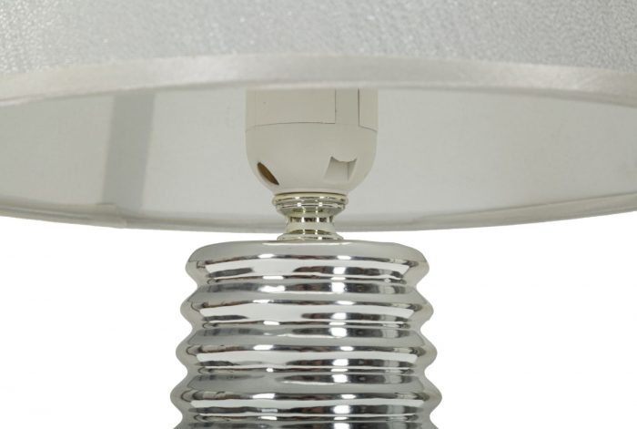Lămpi de masă elegante din ceramică albă și argintie – imagine principală [3]