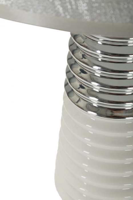 Lămpi de masă elegante din ceramică albă și argintie – imagine principală [4]