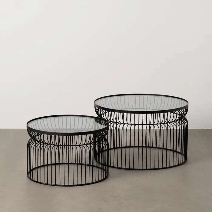 Set măsuțe moderne sticlă fier, mobilier contemporan [1]
