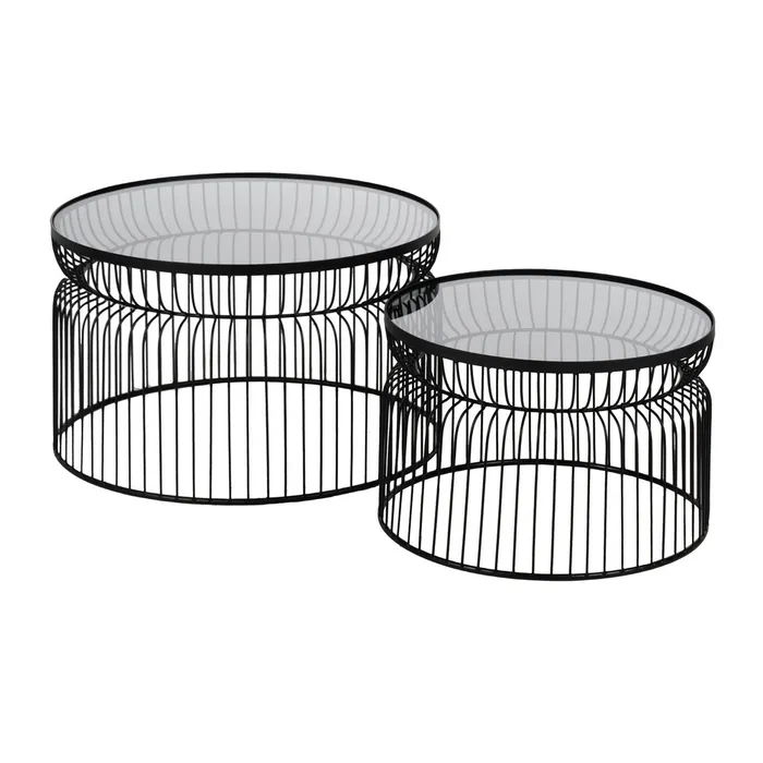 Set măsuțe moderne sticlă fier, mobilier contemporan [2]