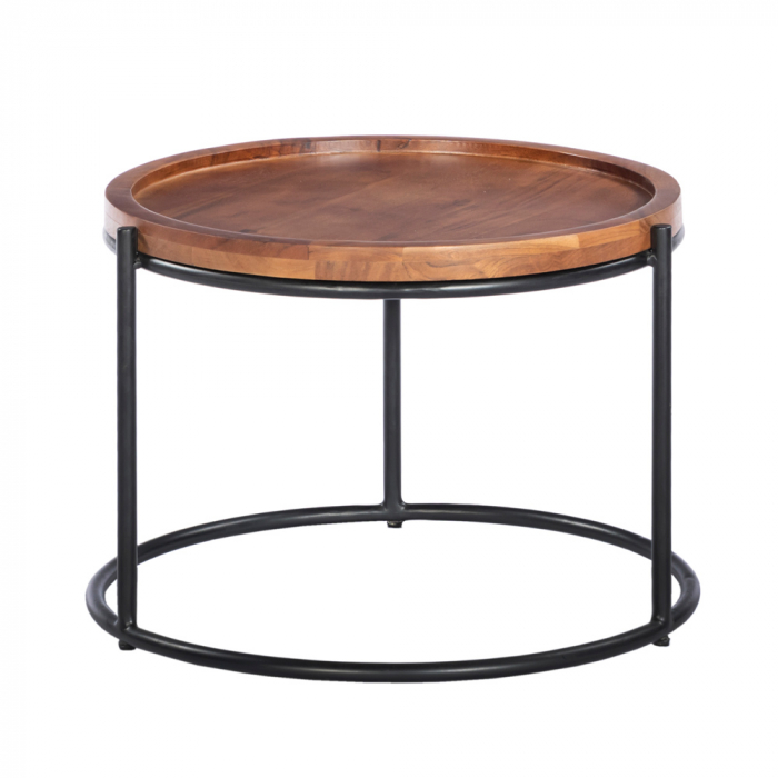 Măsuțe de cafea Cellini din lemn și metal, design modern natural pentru living [11]
