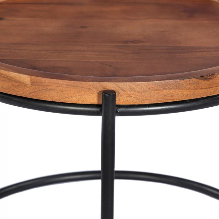 Măsuțe de cafea Cellini din lemn și metal, design modern natural pentru living [12]